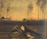Vincent Van Gogh Landscape at Dusk (nn04) oil painting